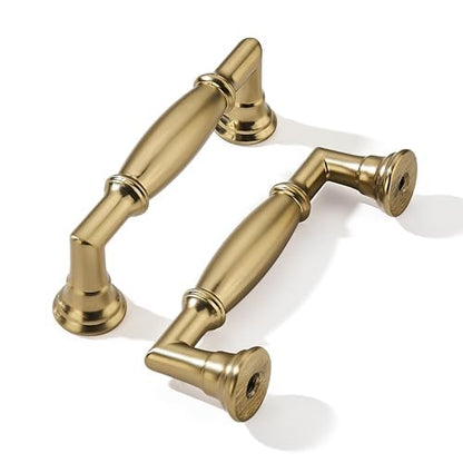 khtumeware 10 Pack 3-1/2 Inch(89mm) Champagne Bronze Cabinet Pulls Heavy Duty Soild Satin Brass Cabinet Handles Kitchen Cabinet Hardware for Cupboard Drawer Handles Dresser Pulls - color: Champagne Bronze, size: 3-1/2"(89mm)Hole Center