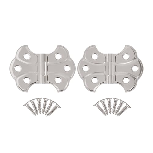 Polished Nickel Butterfly Hinges - 2" x 1-7/16" - Pack of 2 - Surface Mount Hinges for Cabinet Doors and Boxes - UA-262-HPN (1) - color: Nickel