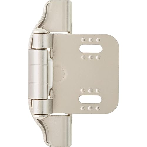 Franklin Brass (10-Pack) Self-Closing Cabinet Hinges Semi-Wrap 1/4' Overlay for Cabinet Doors Kitchen/Cabinets/Cupboards/Furniture Satin Nickel H01911K-SN-B - size: 1/4" Overlay