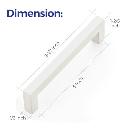 Ravinte White Square Cabinet Handles Drawer Pulls,5 Inch,30 Pack - color: White