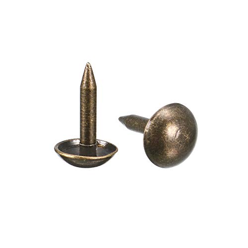 uxcell Upholstery Nails Tacks 6mm Dia 8mm Height Retro Round Thumb Push Pins Bronze Tone for Furniture Sofa Headboards, 100 Pcs - size: 6mm x 8mm