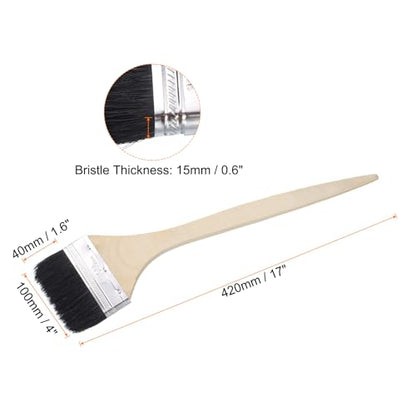 uxcell 3pcs Bent Radiator Paint Brush 4" Width Curved Wall Paint Soft Bristle Brushes with Long Wood Handle for Painting DIY Wall Treatment - size: 4"