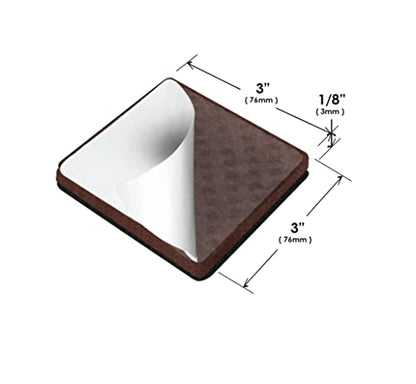 Slipstick GorillaPads Non Slip Furniture Pads/Gripper Floor Protectors (Set of 4) 3 Inch Square Self Adhesive Rubber Stoppers for Furniture Legs, CB155 - size: 3" Square