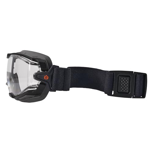 Ergodyne Skullerz Arkyn Protective Dust Safety Goggle, Non-Vented, Anti Fog, Scratch Resistant, Adjustable Fabric Strap - color: Clear Lens, style: Work Utility