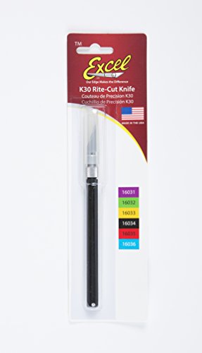 Excel Blades K30 Hobby Knife with Hexagonal Anti Roll Design, American Made Light Weight Craft Knife (Black) - color: Black