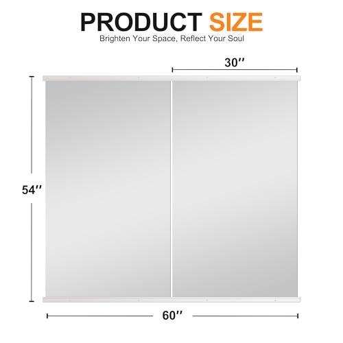 Delma Home Gym Mirror, 54''x30''x2PCS Silver - size: 54''x30''x2PCS