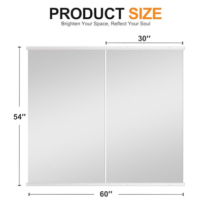 Delma Home Gym Mirror, 54''x30''x2PCS Silver - size: 54''x30''x2PCS