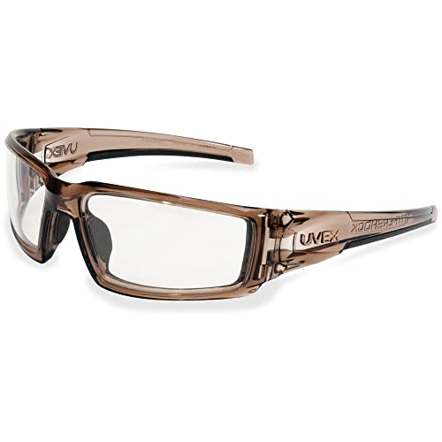 Honeywell Safety Products by Hypershock Safety Glasses, Brown Frame with Clear Lens & Uvextreme Plus Anti-Fog Coating (S2960XP)