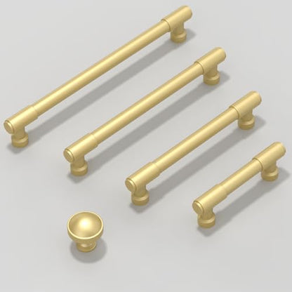 10 Pack Brushed Gold Cabinet Pulls 5 Inch(128mm) Kitchen Cabinet Handles Cabinet Hardware for Drawer Pulls - color: Brushed Gold, size: 5" Hole Center
