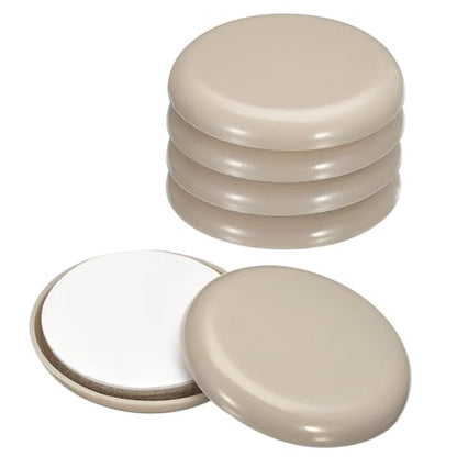 uxcell Furniture Sliders, 16Pcs 2" - Plastic Self-Adhesive Round Sliding Pads, Chair Glides for Carpeted Tile Vinyl Hardwood Floors (Grey) - size: 2"