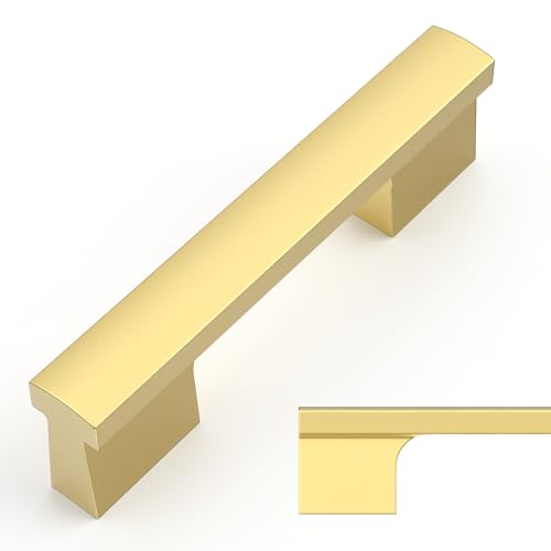 Amerdeco 10 Pack Brushed Gold Cabinet Pulls 3 Inch(76MM) Hole Centers Kitchen Cabinet Handles Hardware Kitchen Handles for Cabinets Cupboard Handles Drawer Pulls - color: Gold, size: 3"/76MM Hole Center, style: 10 Pack