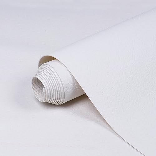 Marine Vinyl Fabric Waterproof Soft Leather Material 55"×180" White - color: White, size: 55"W x 180"L