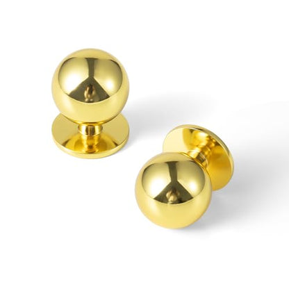 Polished Gold Cabinet Knobs, 1-1/8 Inch, Set of 12, Modern Zinc Alloy Round Design for Drawers, Dressers, Vanities - color: Polished Gold, size: 1 1/8" Diameter