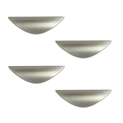 Primst 4 Pack Brushed Nickel Cabinet Pulls, Half moon Drawer Handles Silver Cabinet Handles, Drawer Pulls, Kitchen Cupboard Handle,Cabinet Hardware 1.3in Hole Center - color: Silver, size: S-4PCS