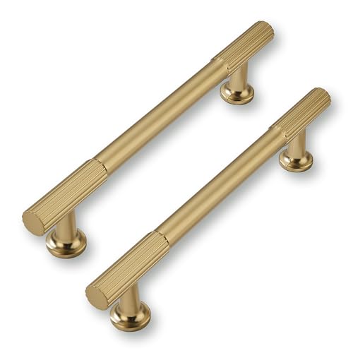 2 Pack 5 Inch(128mm) Hole Center Champagne Bronze Cabinet pulls Kitchen Handles Solid Heavy Duty Warm BrassCabinet Pull Kitchen Hardware - color: Champagne Bronze, size: 5 Inch(128mm)hole center