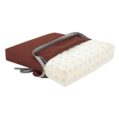Classic Accessories Ravenna Water-Resistant 21 x 19 x 3 Inch Patio Seat Cushion, Spice, Chair Seat Cushion - color: Spice, size: 21"W x 19"D x 3"Thick