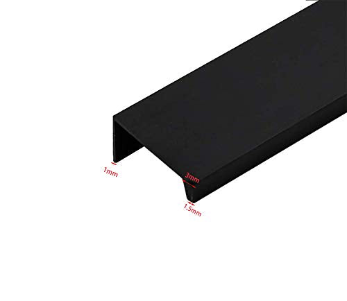 3.15 Inch Finger Pull 6Pcs, 2.52 Inch Hole Centers, Aluminum Alloy, Black - color: Black, size: 80mm/3.15", style: Straight Edge