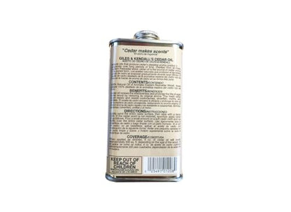 Giles & Kendall Low Luster Clear Oil-Based Cedar Oil 8 oz.