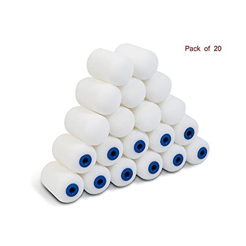 2 Inch Foam Paint Roller Covers*20 pcs and Paint Roller Set(Paint Tray, Roller Frame, Roller Covers)