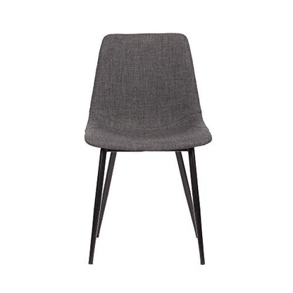 Armen Living Monte Mid Century Modern Dining Accent Chair for Table Kitchen Desk Vanity in Charcoal Gray Fabric Upholstery with Black Metal Legs - color: Charcoal Gray Fabric, style: Single
