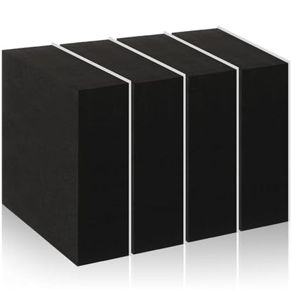 4 Pcs 1-1/2" Thick Foam Padding Sheet with Adhesive Backing Block - color: Black, size: 1.5 Inch Thick, 4 x 4 Inches