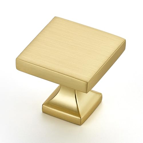 Ravinte Cabinet Knobs Brushed Gold Square Knobs, Drawer Knobs, 10 Pack - color: Brushed Gold