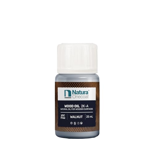 Walnut 25ml Hardwax Wood Oil - Natural Finish for Interior Wooden Surfaces, Floors & Furniture - Matte - VOC-Free - color: Walnut