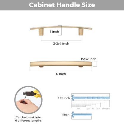 30 Pack Champagne Bronze Cabinet Handles, 3.75" Hole Center Curved Pulls - color: Champagne Bronze, size: 3.75" Hole Center
