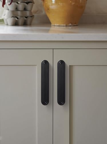 5 Pack Black Cabinet Pulls 5" Hole Center Drawer Pulls Circle Bathroom Dresser Handles Hardware Zinc Alloy - color: Black, size: 5 Inch Hole Centers