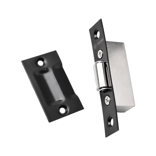 INCREWAY Silent Roller Catch, Heavy Duty Door Ball Catch with Strike Plate for Closet Door（Black） - color: Black, size: 1pc