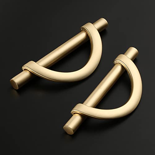 Amerdeco 10 Pack Brushed Gold Cabinet Pulls 3.75 Inch(96MM) Hole Centers Kitchen Cabinet Handles Hardware Kitchen Handles for Cabinets Cupboard Handles Drawer Pulls - color: Brushed Gold, size: 3.75"/96MM Hole Center, style: 10 Pack