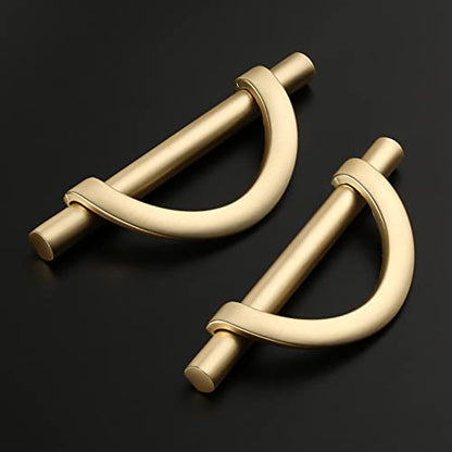 Amerdeco 10 Pack Brushed Gold Cabinet Pulls 3.75 Inch(96MM) Hole Centers Kitchen Cabinet Handles Hardware Kitchen Handles for Cabinets Cupboard Handles Drawer Pulls - color: Brushed Gold, size: 3.75"/96MM Hole Center, style: 10 Pack