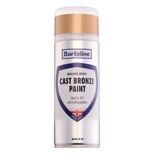 Bartoline Cast Bronze Spray Paint, 13.5 oz - Gloss Finish Metallic Paint for Metal, Wood, Plastic & Ceramics Indoor & Outdoor Decorative Use - 400 ml - size: 13.5 Ounce (Pack of 1)