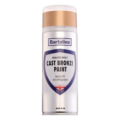 Bartoline Cast Bronze Spray Paint, 13.5 oz - Gloss Finish Metallic Paint for Metal, Wood, Plastic & Ceramics Indoor & Outdoor Decorative Use - 400 ml - size: 13.5 Ounce (Pack of 1)