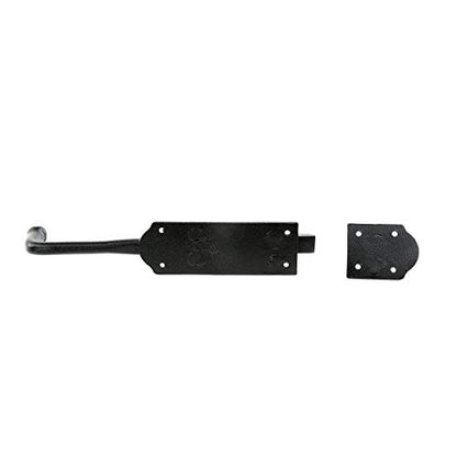 Renovators Supply Manufacturing Slide Bolt Latch 9 in. Black Iron Ball Tip Style Slide Bolt with Mounting Hardware - size: Pack of 1, style: 9 inch - Colonial Dead Bolt