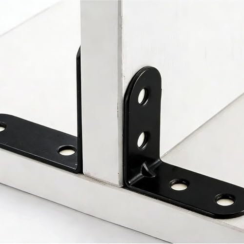 40-Piece Set of Stainless Steel L-Shaped Right-Angle Support Brackets (0.8x0.8inx0.6in), 80 Screws; Heavy-Duty Corner Braces for Shelves, Wooden Furniture, Cabinets, and Chairs - size: 20*20*16