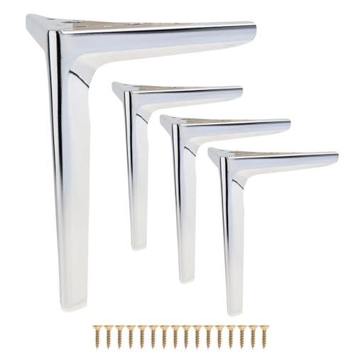 7 Inch Heavy Duty Furniture Legs Antique Shiny Silver, Metal Triangle Furniture Feet Set of 4, Modern Style DIY Replacement for Sofa Legs, Cabinet Legs, Dresser Legs (Shiny Silver, 7 Inch) - color: Shiny Silver, size: 7 Inch
