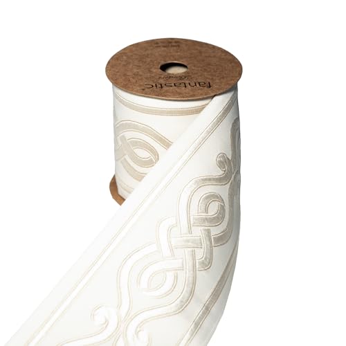 Jacquard Embroidered Trim Tape – Decorative Woven Border for Drapery, Upholstery, Cushions & Home Decor | Ideal for Interior Design, Sewing & Wholesale Projects (V1, 3.9" 3.8 Yards) - color: V1, size: 3.9" 3.8 Yards
