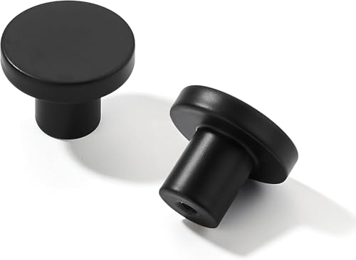 khtumeware 10 Pack Cabinet Knobs Black Kitchen Cabinet Knobs Round Dresser Drawer Knobs Matte Black Drawer Pulls Closet Door Knobs 1-1/2 Inch - color: Black, size: 1-1/2 Inch knobs