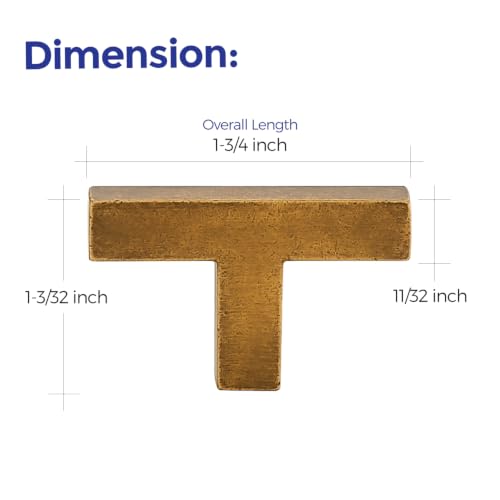 Ravinte Antique Brass Cabinet Handles Cabinet Pulls Single Hole 5 Pack - color: Antique Brass, size: Single Hole