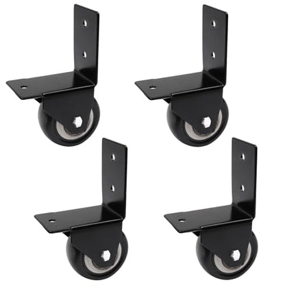 1.5 inch L-Shaped Caster Wheel, 4-Pack Side Mount Directional Casters