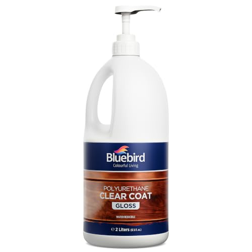 Bluebird Polyurethane Clear Coat for Furniture, Paintings, Water-Based Professional Varnish (Gloss, 67.6 Fl Oz) - color: Gloss, size: 67.6 Fl Oz