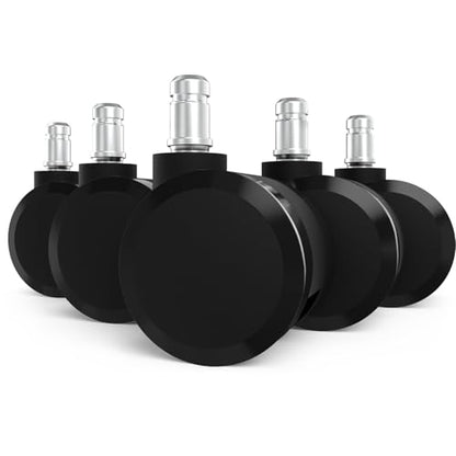 Office Chair Caster Wheels Replacement, 2.36"(60mm) Casters Replacement for Herman Miller Aeron Chair, Universal Size 11x22mm for Carpet and Hardwood Floors(Set of 5) - size: 11mm Stem No Brakes(for Aeron)