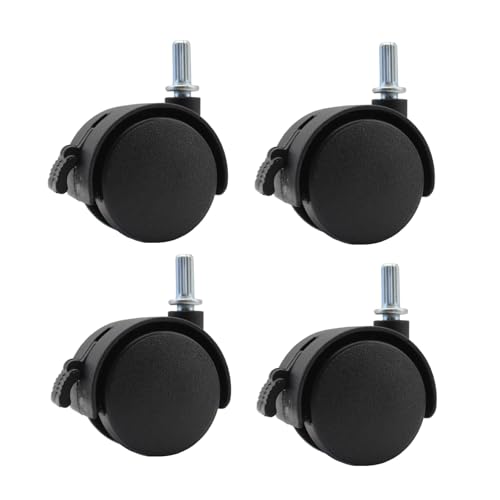 Swivel Caster Wheels 4 Pack 1.5 Inch Locking Casters with 6.25mm Diameter Straight-line Stem, Wheel Replacement for Plastic Furniture Drawer Carts, Boxes, Cabinets, Shelves with Reserved Holes - size: 1.5in