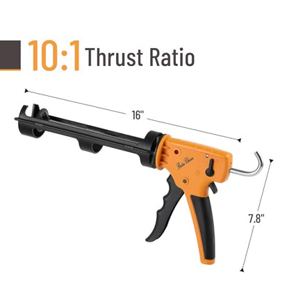 Bates- Caulking Gun Kit, 10:1 Thrust Ratio, 3 in 1 Caulk Gun No Drip, Caulking Tool Gun, Hand Caulking Guns, Silicone Gun, Caulking Gun Tool, No Drip Caulk Gun