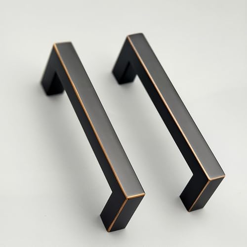 3-3/4 Inch Oil Rubbed Bronze Square Cabinet Pulls, 20 Pack - color: Oil Rubbed Bronze, size: 3.75 inch hole centers