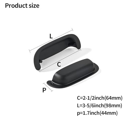 khtumeware 10 Pack 2-1/2"(64mm) Hole Center Retro Drawer Pulls Matte Black Cabinet Bin Cup Pulls Bathroom Hardware Cabinet Handles Drawer Handles Knobs - color: Matte Black, size: 2-1/2"(64mm) Hole Center, style: 10-Pack