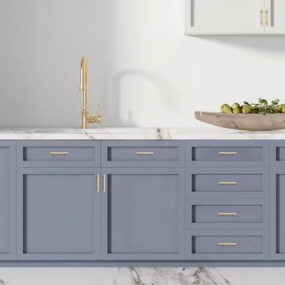 HOME EDIT 3-3/4 inch Cabinet Handles, 10 Pack Kitchen Cabinet Handles Gold Drawer Pulls Zinc Alloy Square Bar Kitchen Pulls - color: Gold, size: 3-3/4 Inch Hole Center