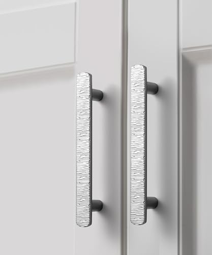 Goo-Ki 5 Inch (128 mm) Hole Centers Luxurious & Sturdy Zinc Alloy Cabinet Handls,Polished Chrome Cabinet Pulls for Kitchen,Drawer,Cupboard & Wardrobe,6 Pack - color: Chrome Plating, size: 5.0 inch (128 mm) Hole Centers, style: Pulls With No Backplate