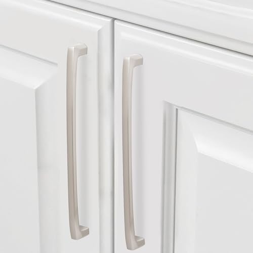 COTYKILEY 10 Pack 10Inch(254mm) Brushed Satin Nickel Kitchen Cabinet Handles Silver Cabinet Pulls Cabinet Door Handles Kitchen Cabinet Hardware - color: Brushed Satin Nickel, size: 10" Hole Center（254MM）
